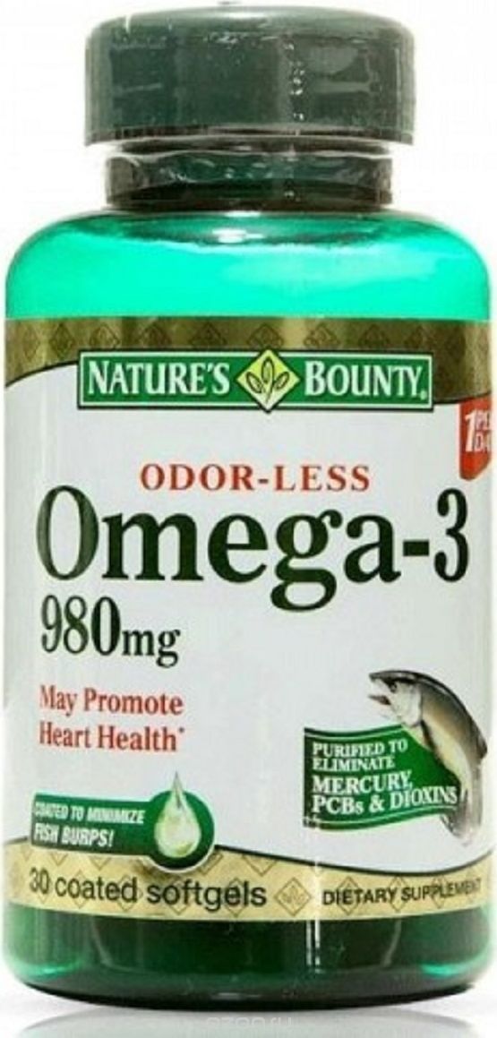 фото упаковки Natures Bounty Омега-3 980 мг